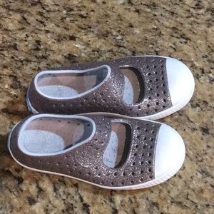 Silver Glitter Native Shoes Size 11